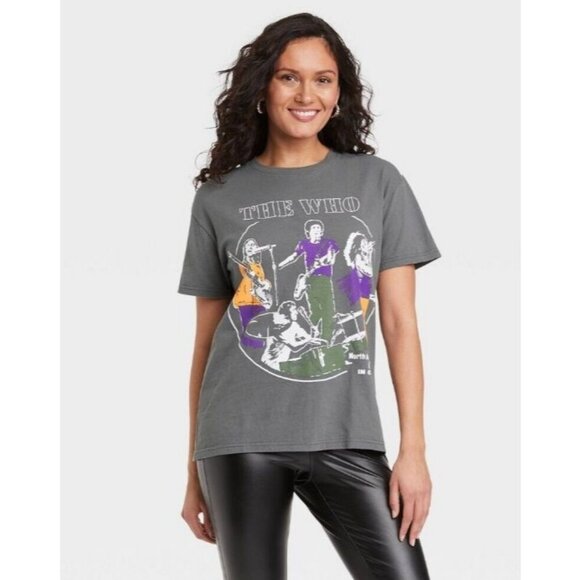 The Who Womens Short Sleeve Graphic T Shirt Gray Size Medium - Picture 1 of 5